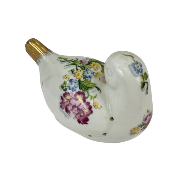 Vintage Elizabeth Arden Chelsea Gardens Porcelain Dove Figurine Floral Gold Acce - Picture 7 of 10